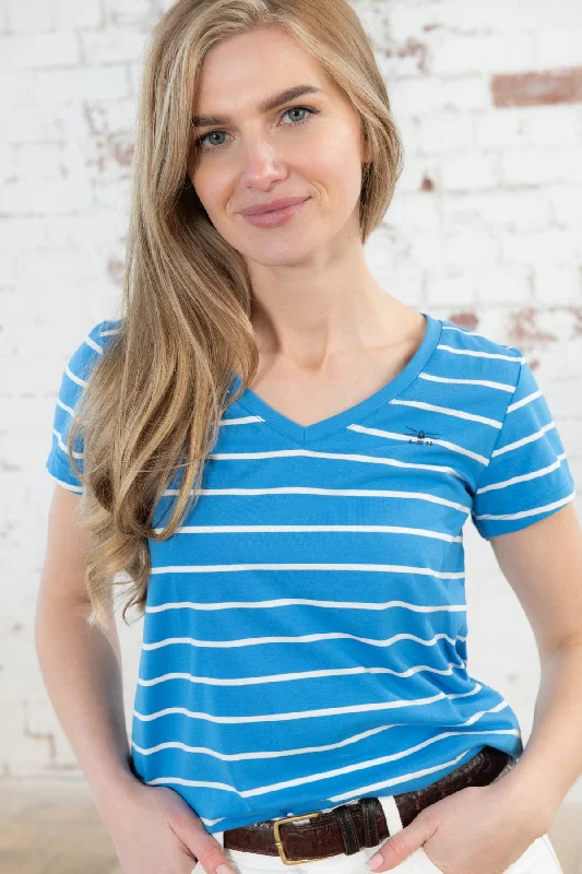 Ariana Tee - Azure Blue Stripe