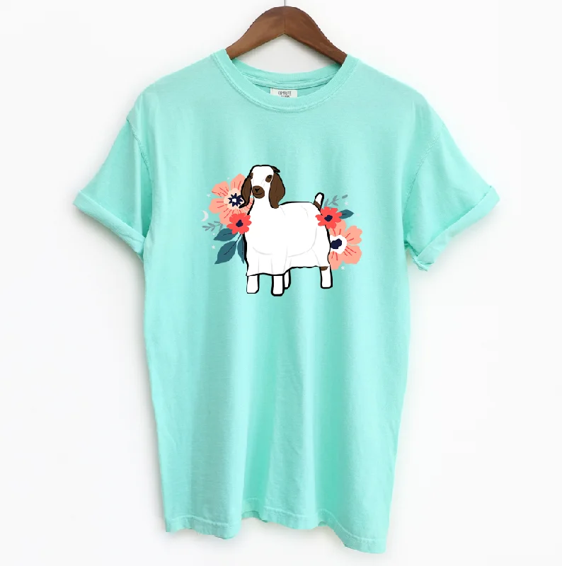 Floral Ghost Goat ComfortWash/ComfortColor T-Shirt (S-4XL) - Multiple Colors!