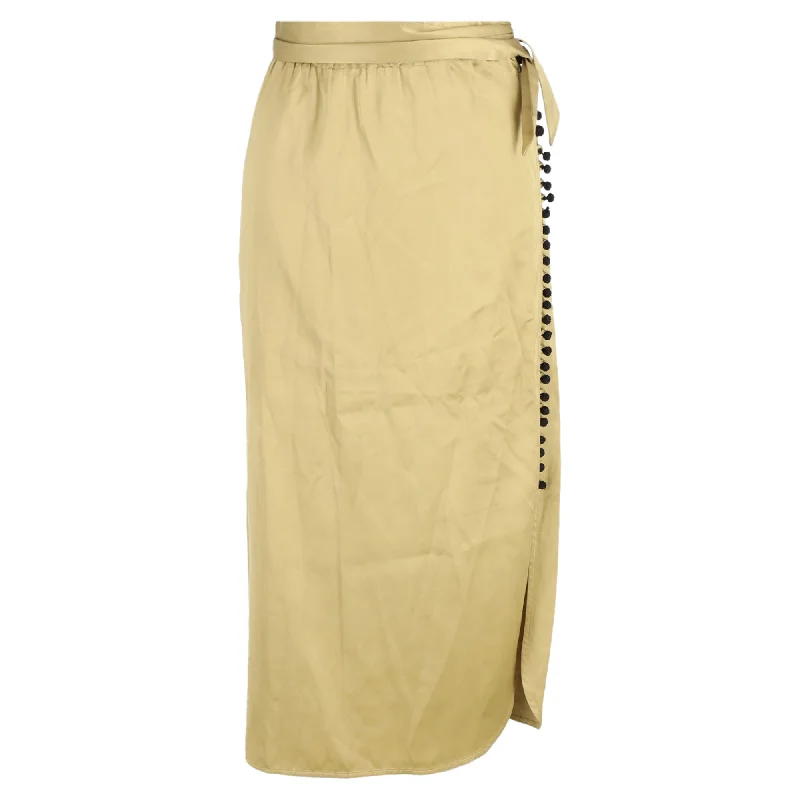 Dries Van Noten Wrap Skirt in Gold Viscose