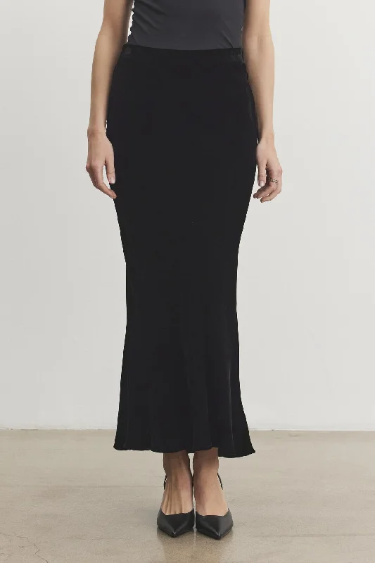 EZA SILK VELVET SKIRT