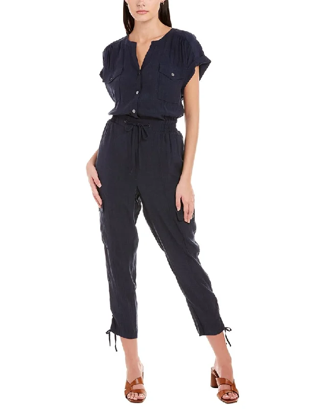 Elie Tahari Split Neck Jumpsuit