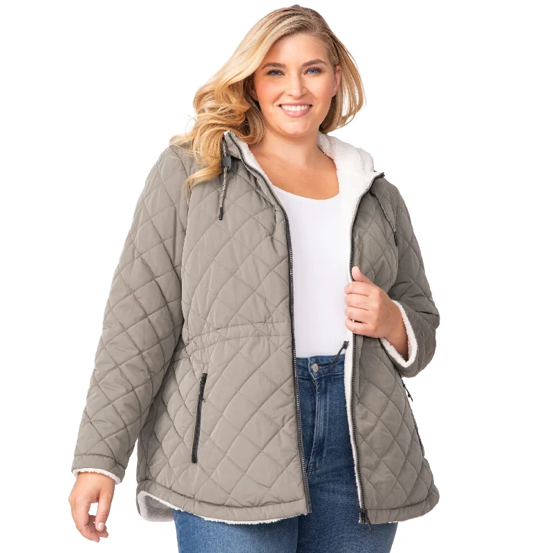 Free Country Women's Plus Size Switch It Up Cloud Lite Reversible Jacket