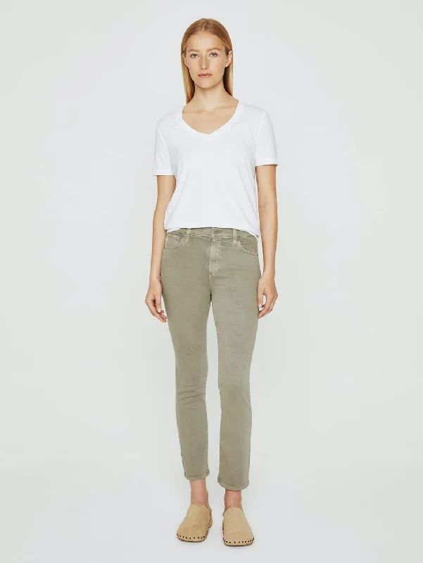 Mari Mid Rise Crop Straight Jean - Rosemary