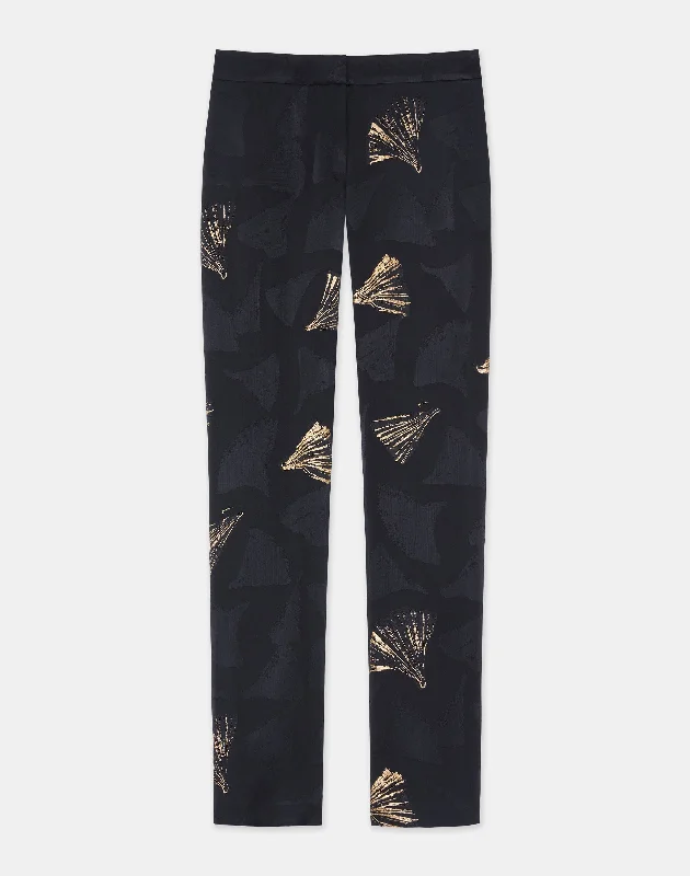 Metallic Leafed Pages Jacquard Barrow Pant