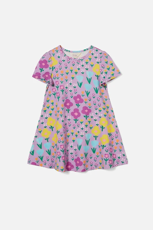 Scandi Flower Kids Jersey Dress