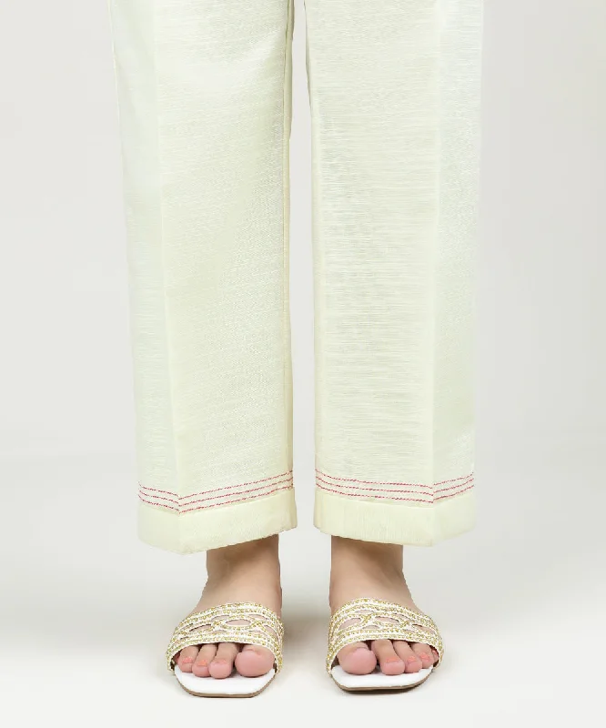 Solid Khaddar Straight Pants