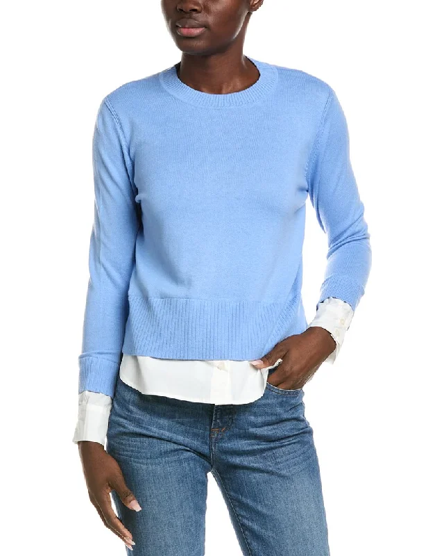 Alashan Cashmere Duet Shirttail Cashmere-Blend Sweater