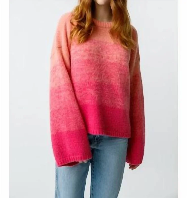 Aretha Tonal Sweater In Carnation