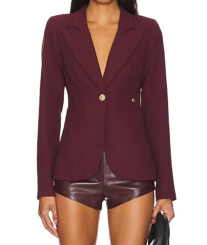 Classic Duchess Blazer In Plum