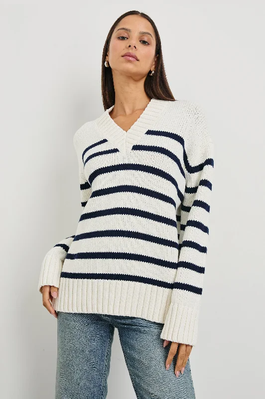 PENNY SWEATER - IVORY NAVY STRIPE