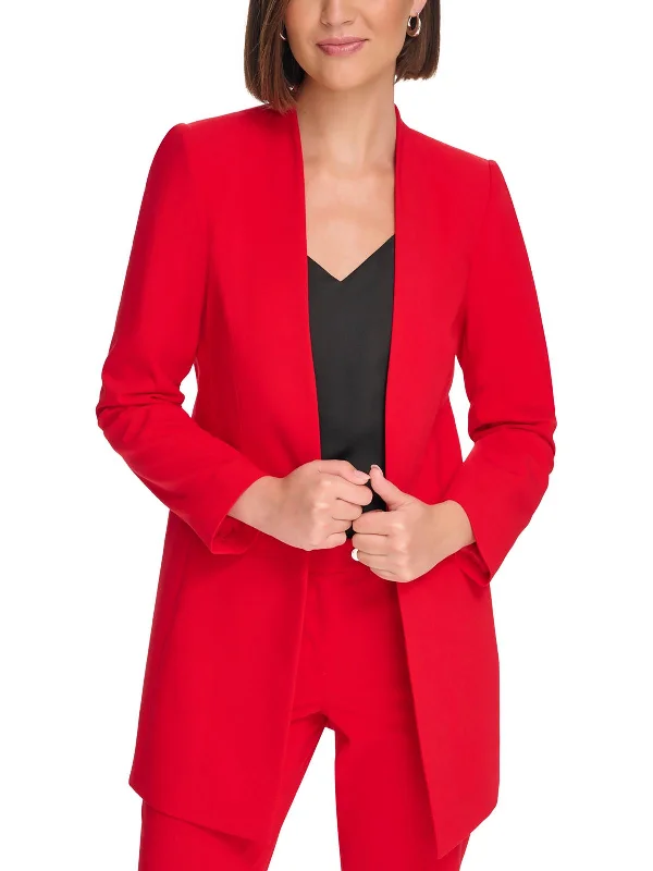 Petites Womens Suit Separate Business Open-Front Blazer