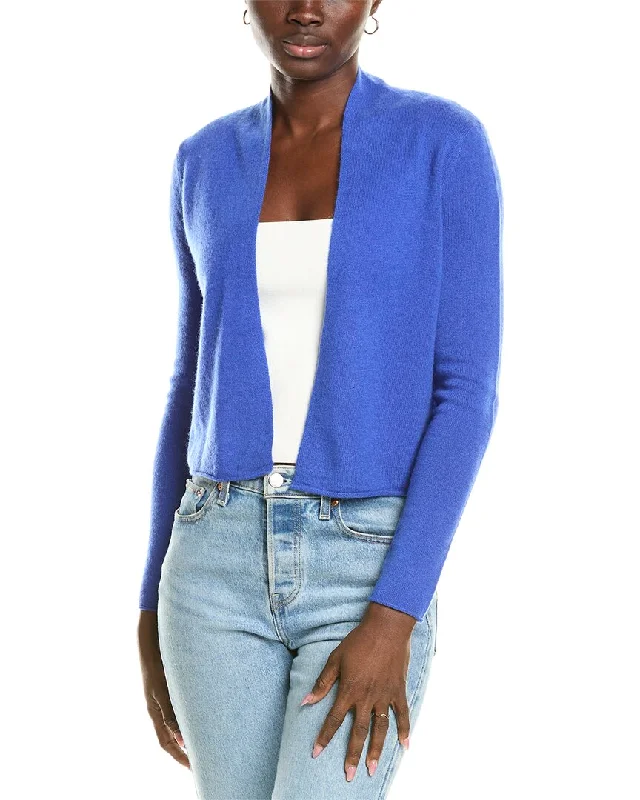 sofiacashmere Cropped Open Cashmere Cardigan