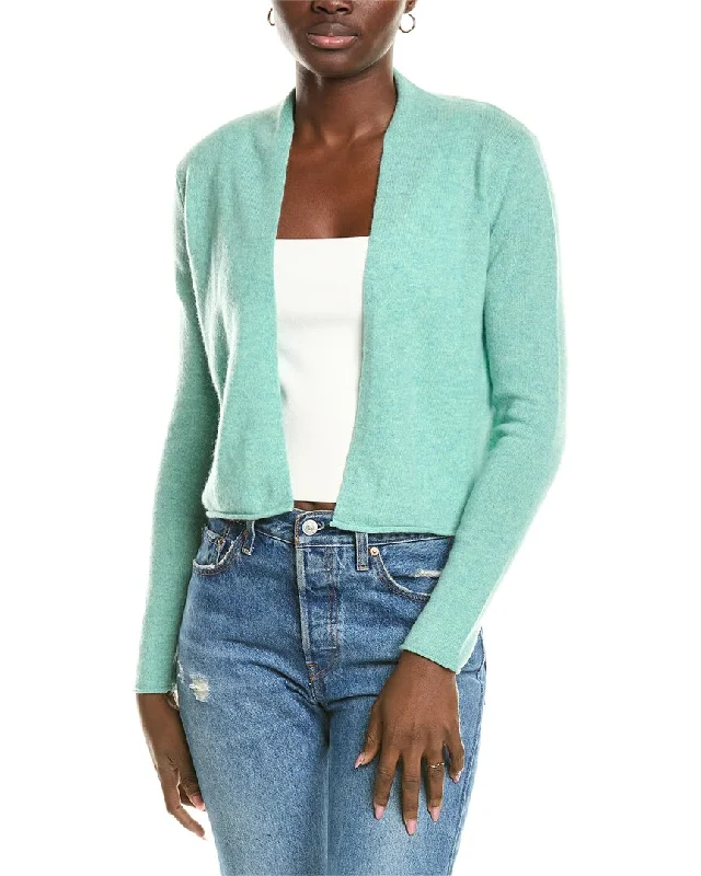 sofiacashmere Cropped Open Cashmere Cardigan