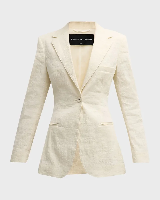 The Jemma Linen-Blend Blazer Jacket