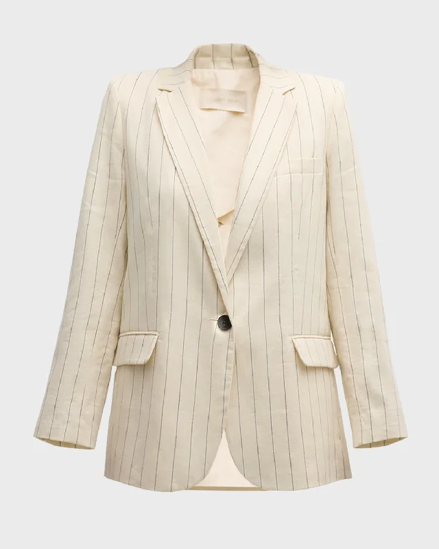 Tilia Striped Single-Button Blazer