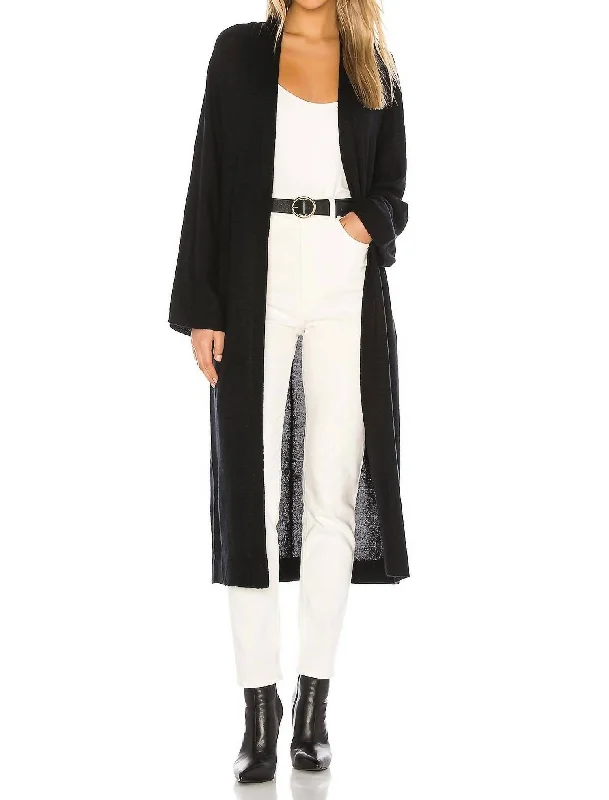 X Rocky Barnes Jelena Maxi Cashmere Cardigan In Black