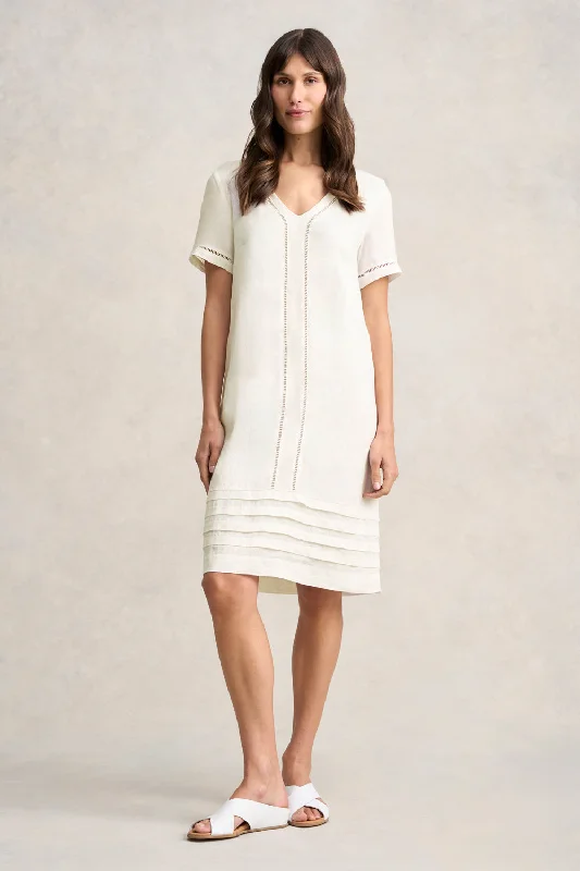 Ladder Trim Linen Dress