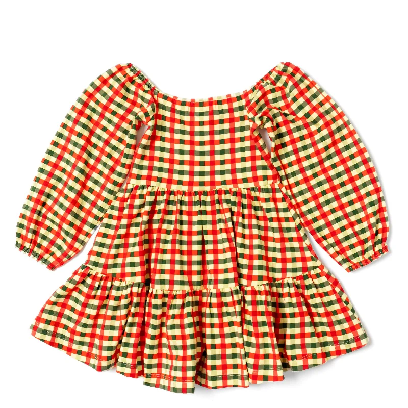 The Long Sleeve Juliet Dress in Cheery Check