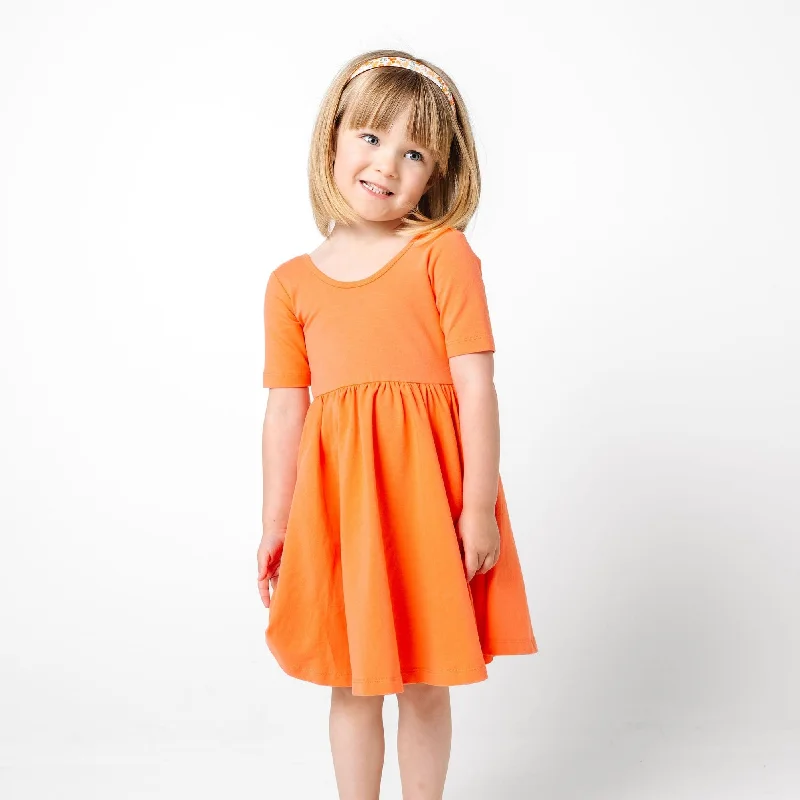 The Short Sleeve Ballet Dress in Persimmon