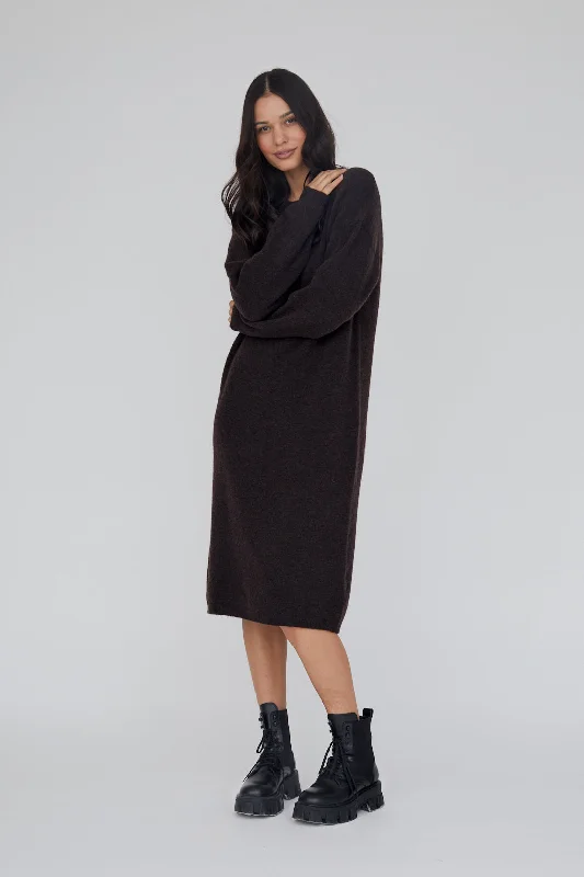 Claudine Long Dress - Chocolate Plum