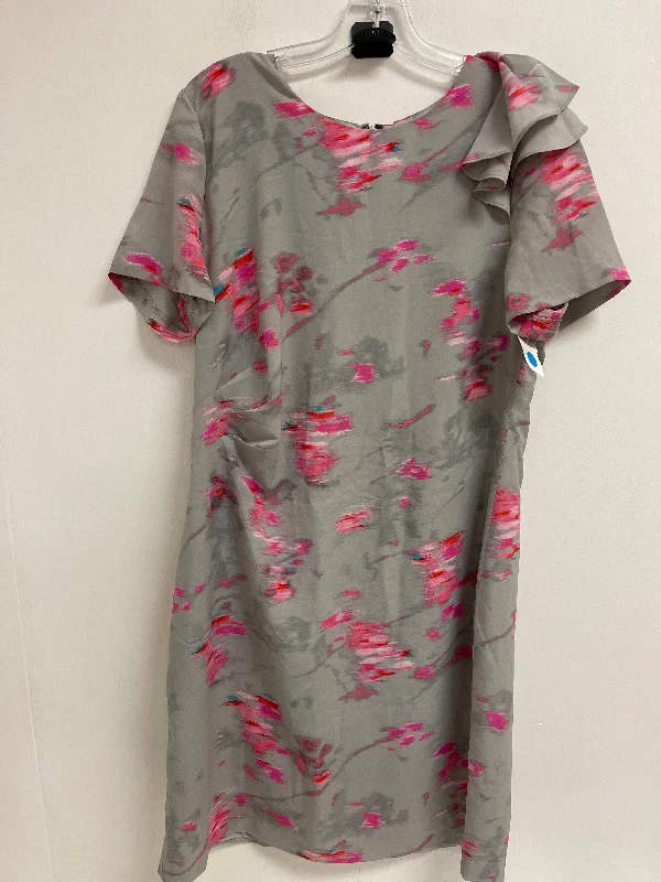 Dress Casual Midi By Banana Republic In Grey & Pink, Size: Xl