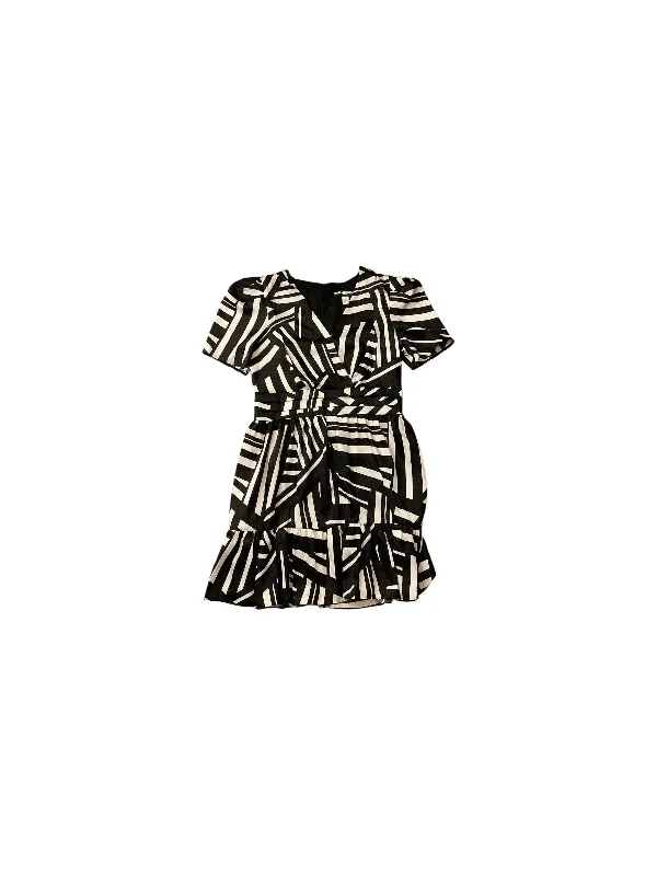 Dress Casual Midi By Karl Lagerfeld In Black & White, Size: 12