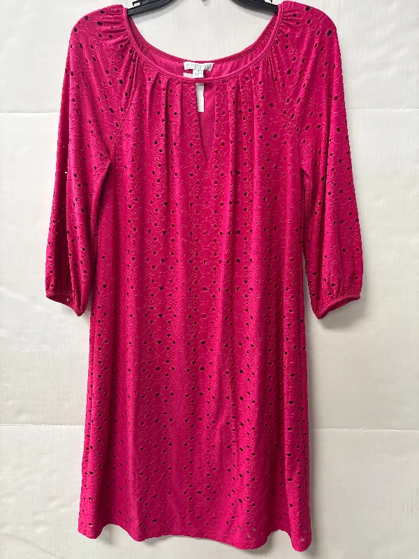 Dress Casual Midi By London Times In Pink, Size: S