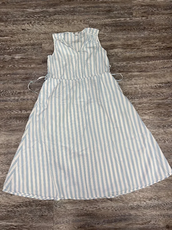 Dress Casual Midi By Nordstrom In Blue & White, Size: S